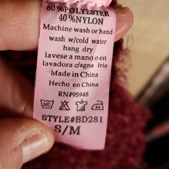 Cozy Casual Womens Maroon Soft Fuzzy Chunky Cardigan Sweater Small/medium - Picture 5 of 5